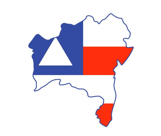 a cartoon map of the brazilian state with the flag inside